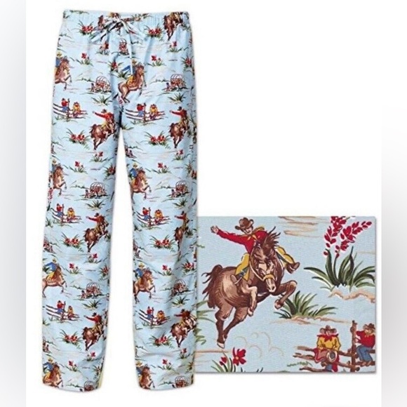 Original Cowboy Pajamas men’s pants size Medium. . Pattern: Home on the Range - Picture 1 of 15